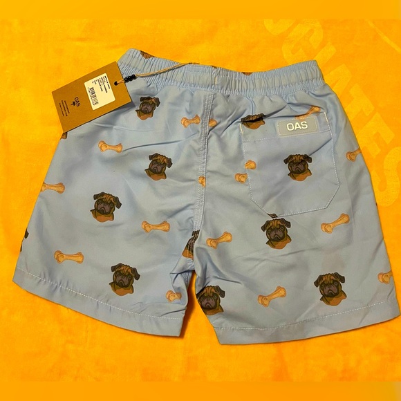 OAS Boys Pug Swim trunks Sz.6 - Picture 2 of 2